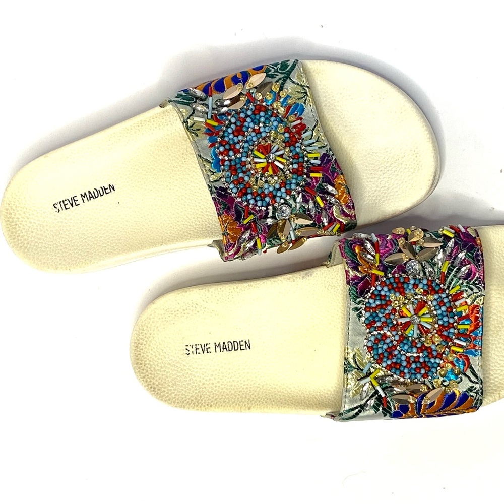 Steve Madden Multicolor Floral Slide Sandals - Picture 6 of 6